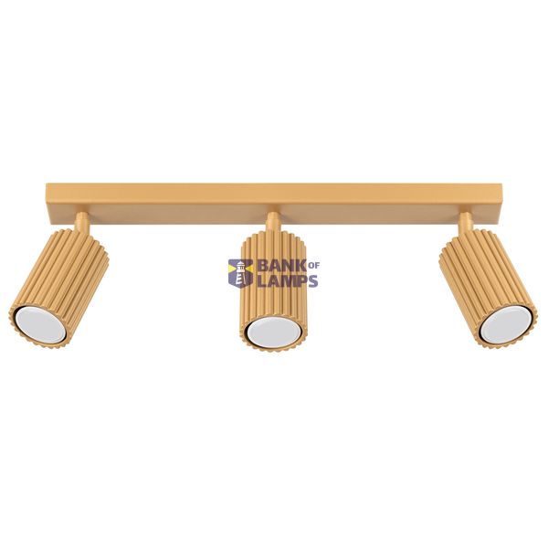 CEILING STRIP WITH THREE GOLDEN GU10 SPOTLIGHTS FROM THE CARBON SERIES image 3