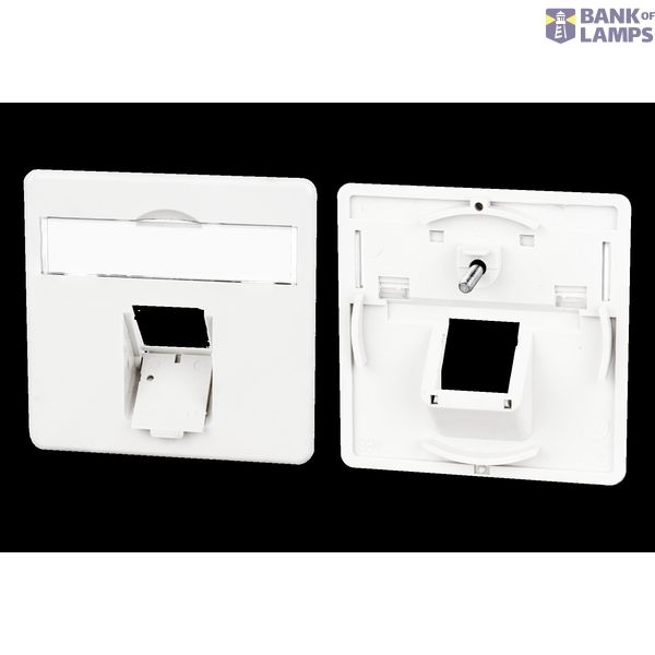 Central plate 50 x 50 mm 1 port, pure white, E-DAT C6 image 2