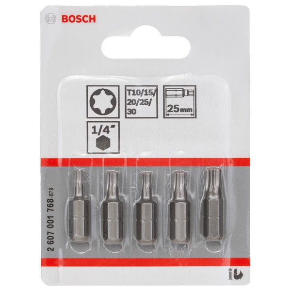 5-piece screwdriver bit set, Extra Hard version (Torx®) T 10; T 15; T 20; T 25; T 30; 25 mm image 3