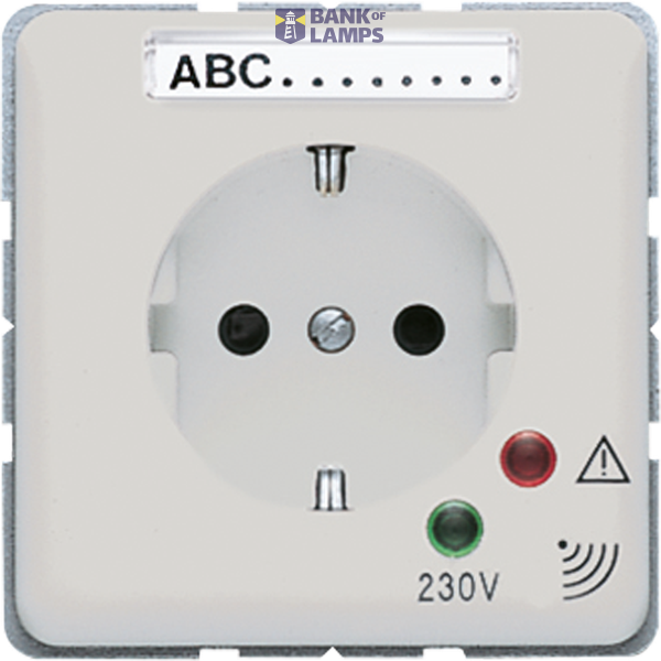 Cover for SCHUKO® sockets with surge protection with labeling field, integrated increased contact protection, SAFETY+, Duroplast, CD series, green ( image 1