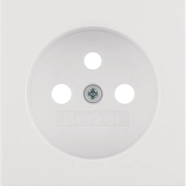 Central part for socket with earth pin, Berker S.1/B.x, white, gloss image 1