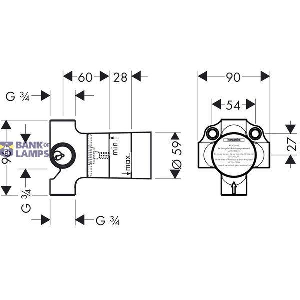 Concealed valve 1/2" with three outlets image 2