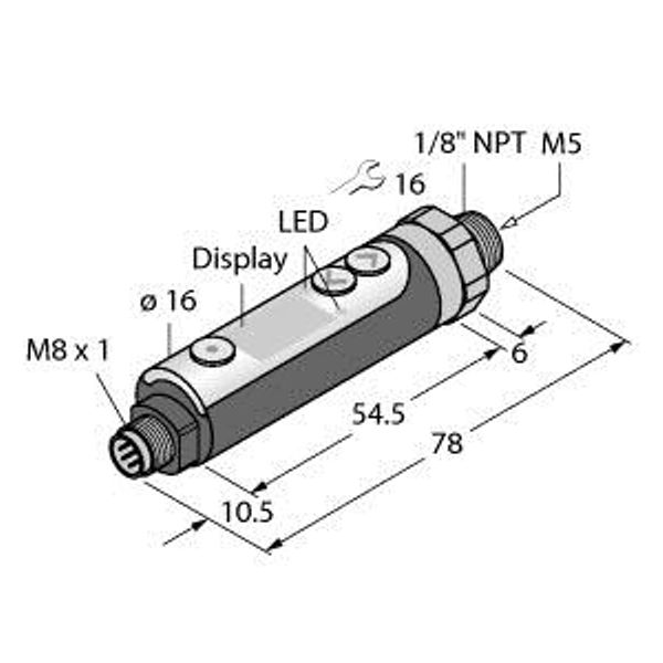 druksensor, IO-Link met 2 transistorschakeluitgangen PNP image 1