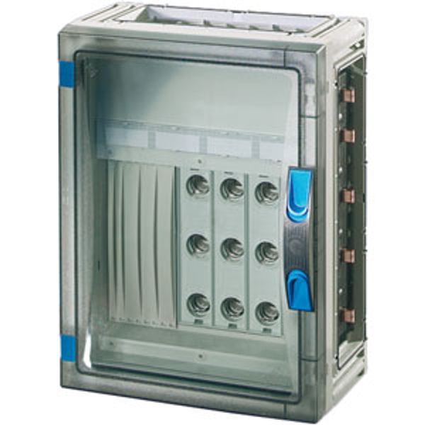 Fuse box 4x63A D02 3p on rail 250A 5 pole, 270x360mm, wall Open (FP 3235) image 4