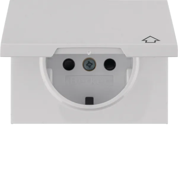 K.1/K.5 - splh. Schuko with lid, white image 1