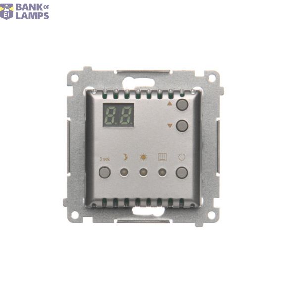 Digital thermostat with outer temperature sesnor, Silver matt, metalic image 1