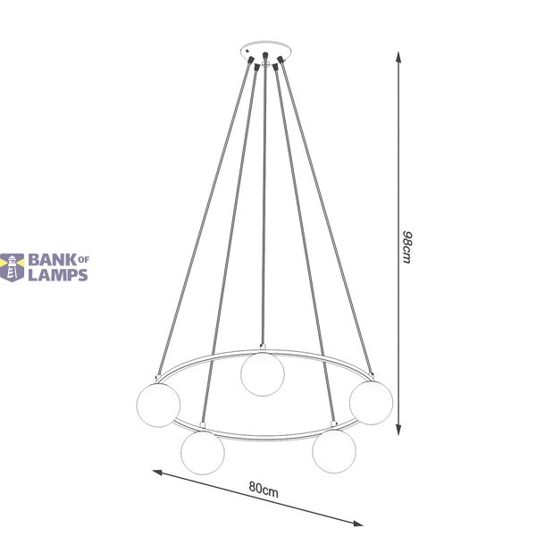 YOLI CHANDELIER 5 BLACK G9 5X8W IP20 image 3
