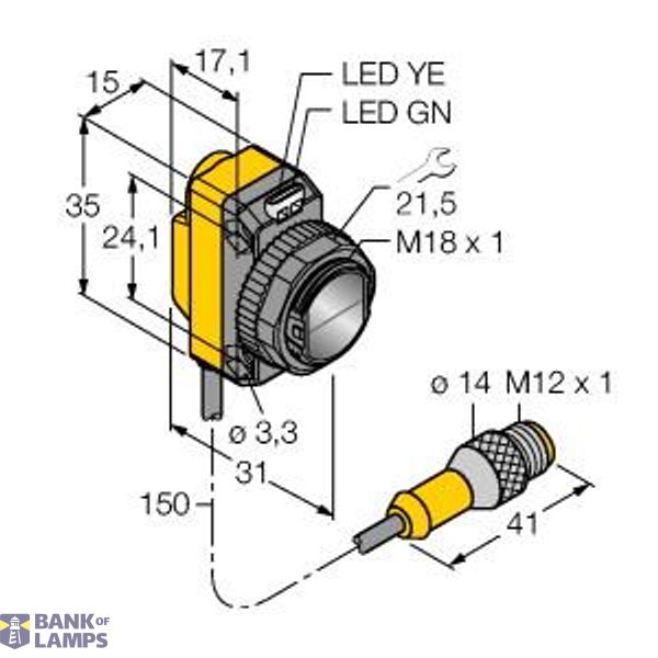 Photoelectric Sensor Opposed Mode Sensor (Emitter)   QS186EQPMA image 1