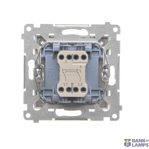 Double switch with LED indicator light, (module), Simon 24, IP20/IP44, 10AX, black matt image 2