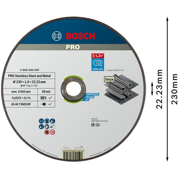 Expert for Inox - Rapido straight cutting disc AS 46 T INOX BF, 230 mm, 1,9 mm image 2
