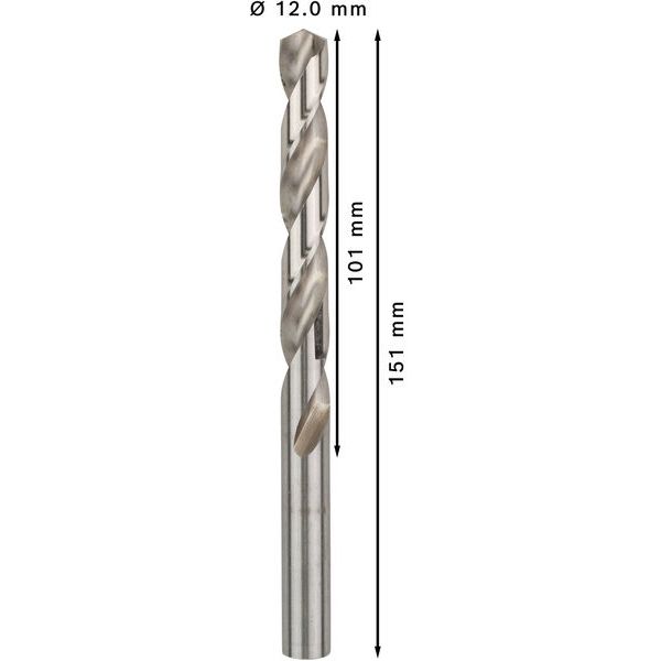 Metal drill bits HSS-G, DIN 338 12 x 101 x 151 mm 5 pcs. image 3