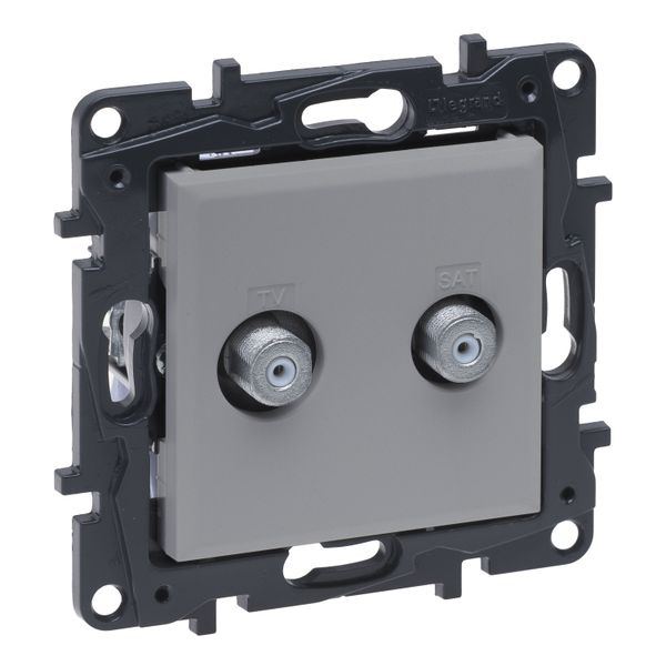 TV SOCKET DOUBLE F-TYPE STAR ALUMINIUM image 1
