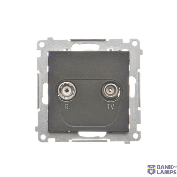 RTV final aerial socket, separated, module, black matt image 1