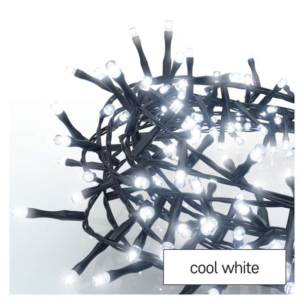 LED Christmas chain – hedgehog, 12 m, outdoor and indoor, cool white, timer image 1