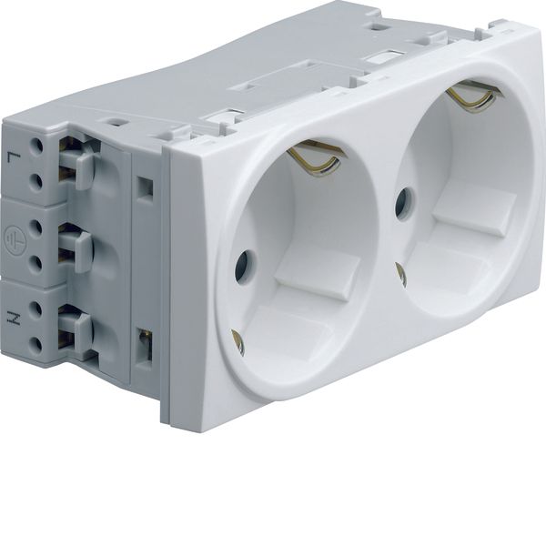 Double socket SCHUKO w. childpro image 1