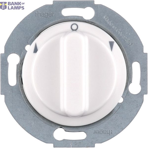 Single-pole blind rotary switch with button, Series 1930/Glass, polar white image 1