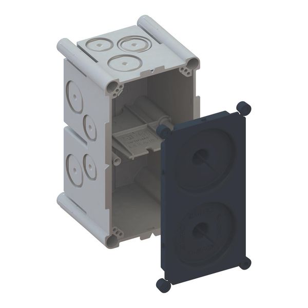 AGRO Flush-mounted box 2x1 with cover and separation wall image 2