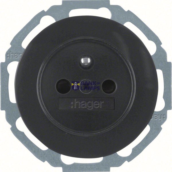 Earthed socket, enhanced touch safety, Series R.classic black image 1