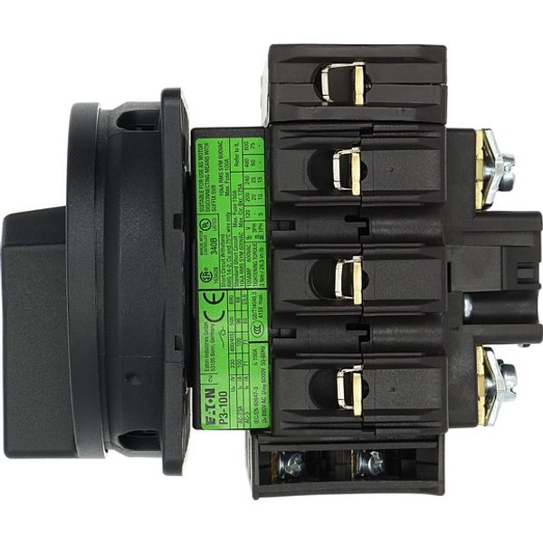 P3-100/EA/SVB-SW/N/HI11 Main switch, P3, 100 A, flush mounting, 3 pole + N, 1 N/O, 1 N/C, STOP function, With black rotary handle and locking ring, Lockable in the 0 (Off) po image 3