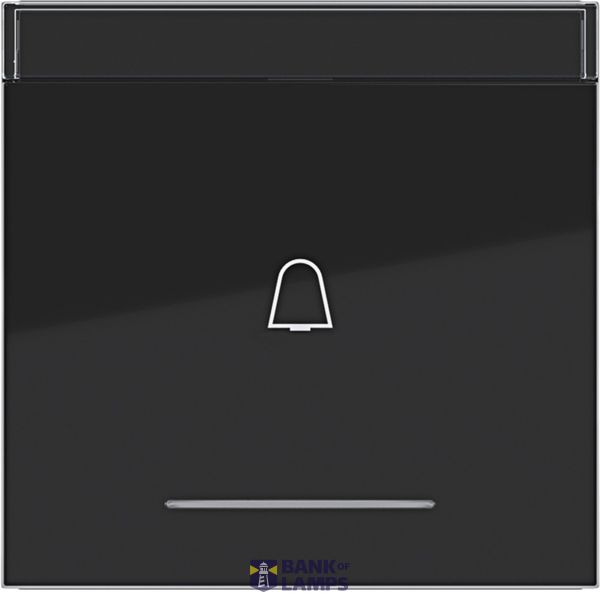 Rocker single, bell symbol imprint, clear lens, A.x/C.x, night black glass. image 1