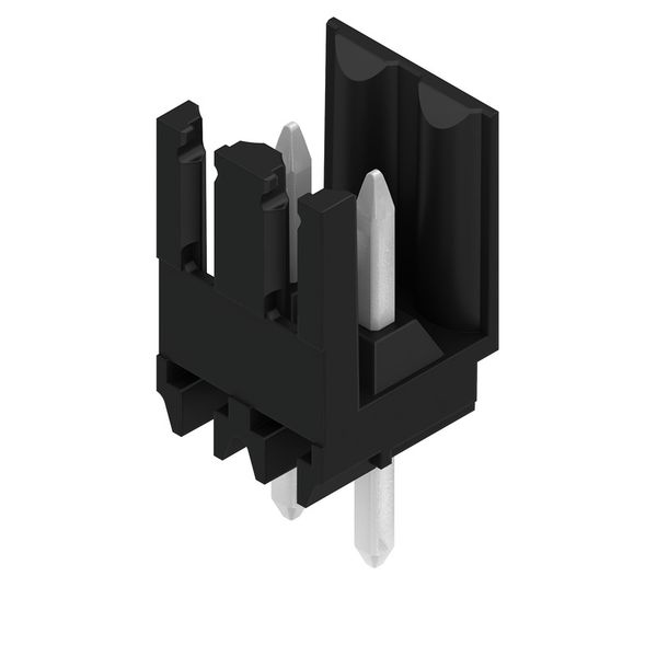 PCB plug-in connector, male header, open side, THT solder connection, 3.50 mm, Number of poles: 2, 180°, Solder pin length (l): 4.5 mm, tinned, black, Box image 8