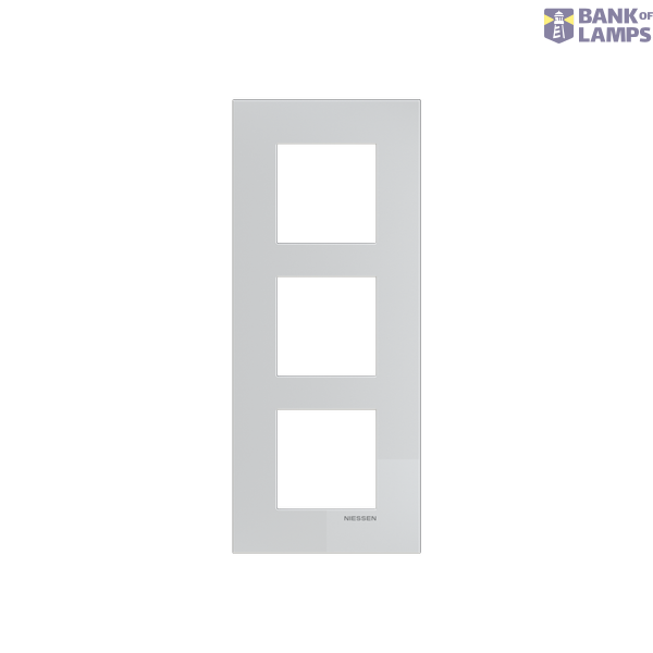 Frame 3-gang / 2+2+2-modules - Niessen logo - S - Silver image 1