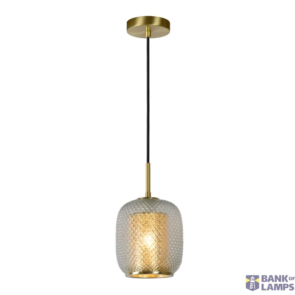 Lucide AGATHA - Pendant light - Ø 18 cm - 1xE27 - Matt Gold / Brass image 1