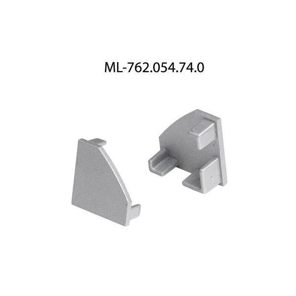 End cap for RT2 without hole, silver color, 1pc image 1