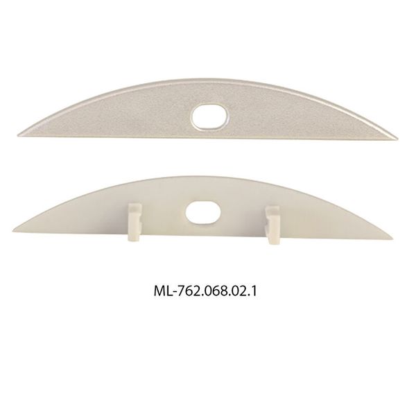 End for bra with hole, silver color, 1 pc image 1