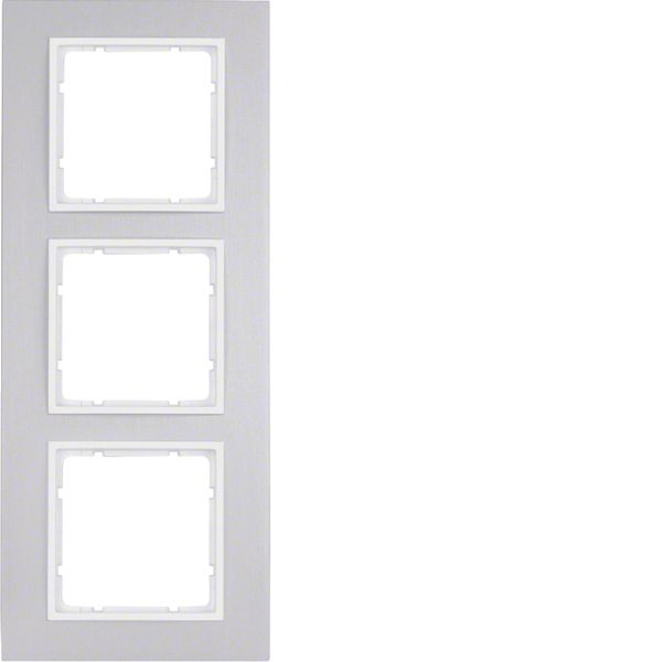 Frame 3gang, B.7, al./p. white matt, al. anodised image 1