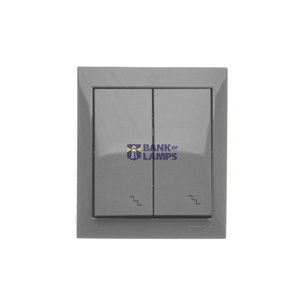 Splash-proof double two-way switch, IP44, 10AX, dark grey image 1