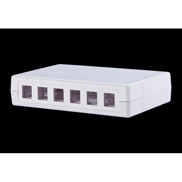 Keystone wall outlet surface mounted 6/12 port unequipped pure white image 1