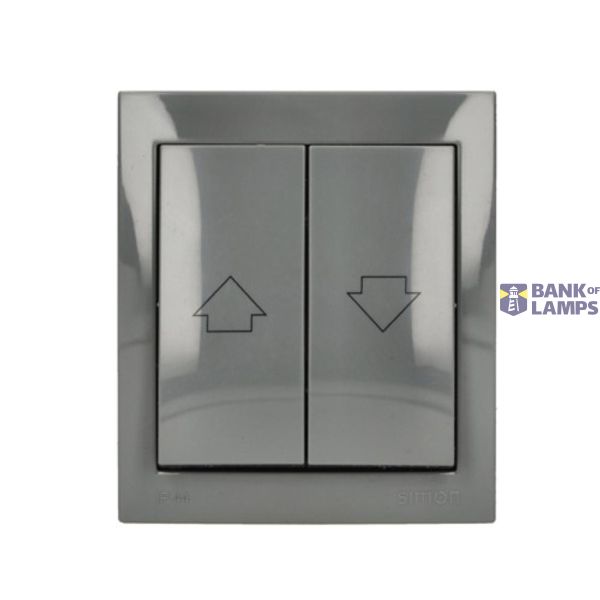 Splash-proof roller blind push button, dark grey, 10AX image 1