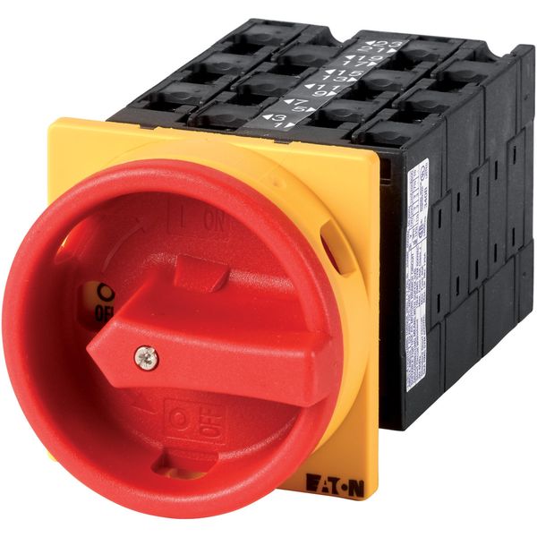 T3-6-8348/EA/SVB Main switch, T3, 32 A, flush mounting, 6 contact unit(s), 12-pole, Emergency switching off function, With red rotary handle and yellow locking ring image 2