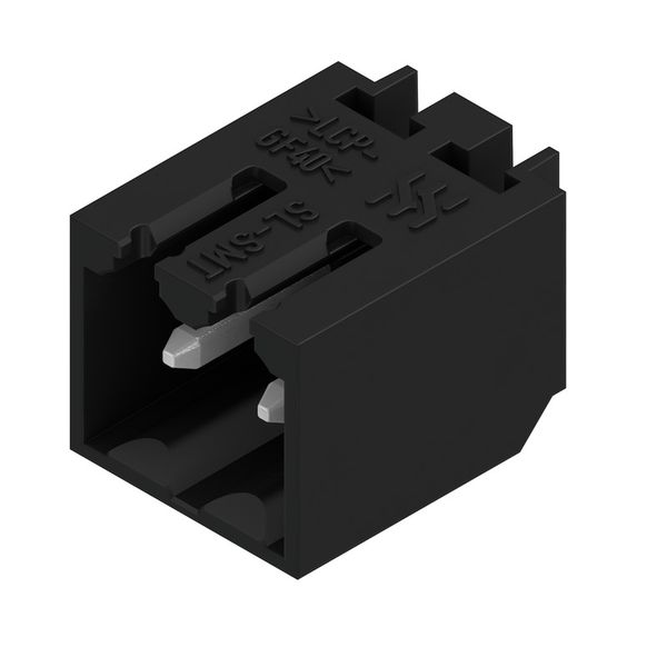 PCB plug-in connector, male header, closed side, THT/THR solder connection, 3.50 mm, Number of poles: 2, 90°, Solder pin length (l): 1.5 mm, tinned, black, Box image 2