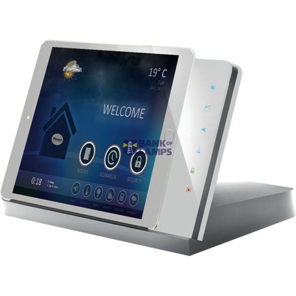 Table docking station with charging function, housing green, glass cover white image 1