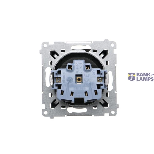Cover for single socket outlet with earthing, Graphite image 1