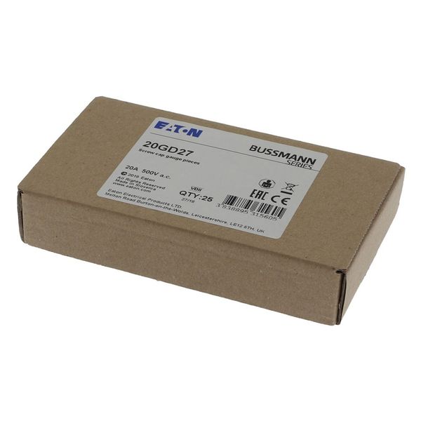 Gauge piece, LV, 20 A, AC 500 V, D2, IEC image 20