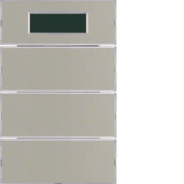 Push-button 3gang with room thermostat, display, K.5, stainless steel image 1