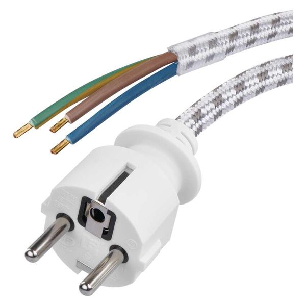 Power Cord braided textile 3× 0,75mm2, 2,4m image 1