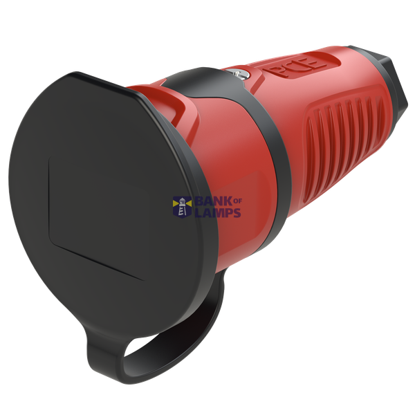 Red rubber socket 16A 230V IP54 image 2