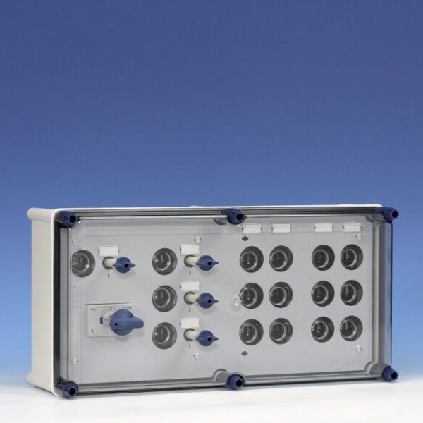Light+power distribution enclosure 63A 4p 4xDII-4xDII+busbar image 1