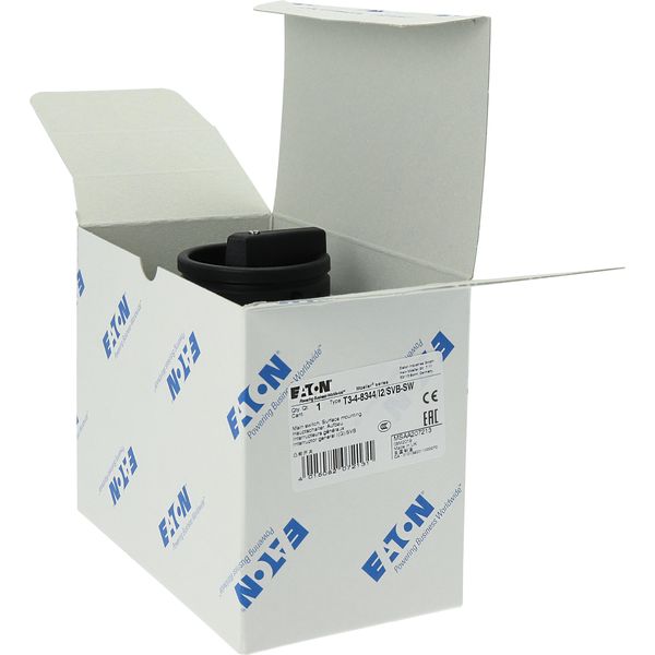 T3-4-8344/I2/SVB-SW Main switch, T3, 32 A, surface mounting, 4 contact unit(s), 8-pole, STOP function, With black rotary handle and locking ring, Lockable in the 0 (Off) image 40