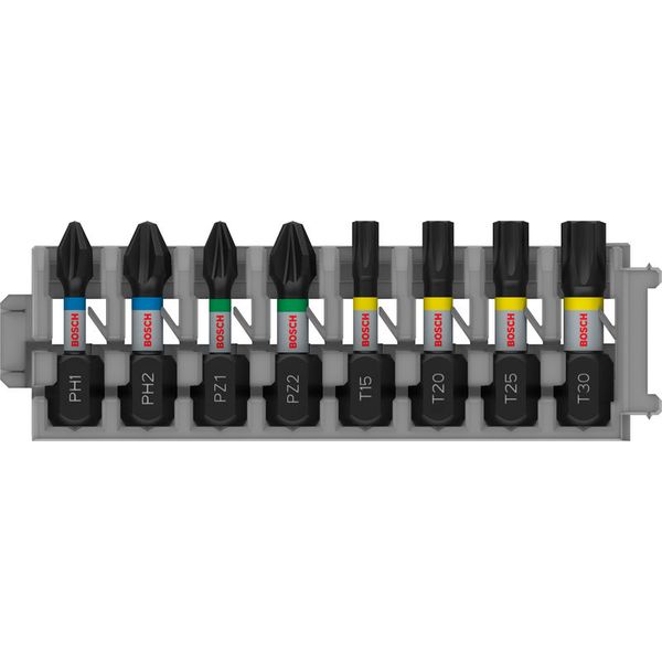 PRO Impact Mixed Pack, PH1; PH2; PZ1; PZ2; T15; T20; T25; T30, 25 mm, 8 pcs image 1