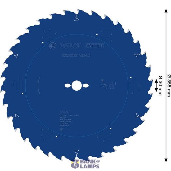 Circular saw blade Expert for Wood 450 x 30 x 4,5 mm, 34 image 2