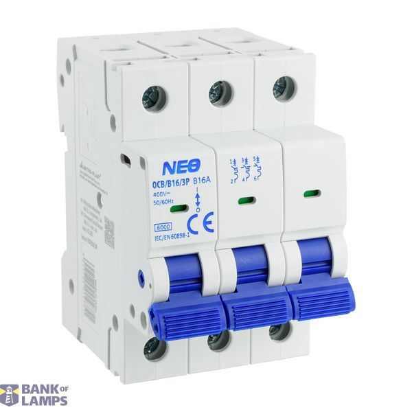 Circuit breaker, 6kA, B, 3-pole, 16A OCB/B16/3P image 1
