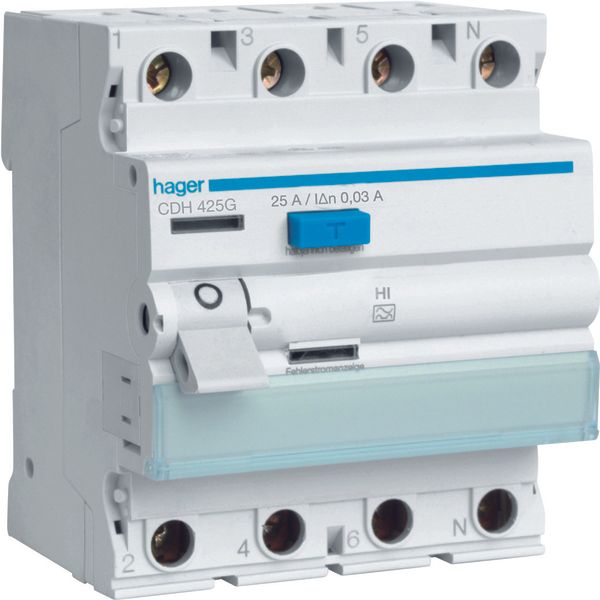 RCCB 4P 25A 30mA HI Class image 1