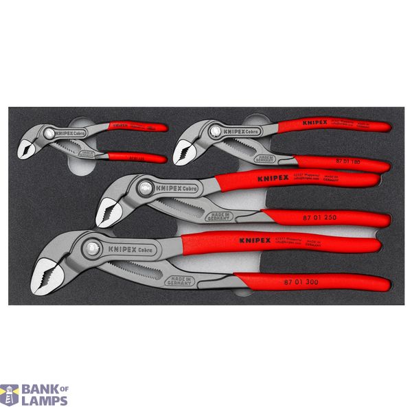 KNIPEX 00 20 01 V23 Cobra® Set 4 parts in a foam tray image 1