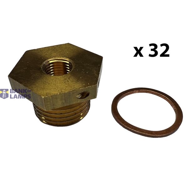 Energy meters, For product type: Generic across portfolio, Adapter for mounting direct sensor R0.5" to M10x1 (32pcs) - incl. copper gasket for flat sealing image 1