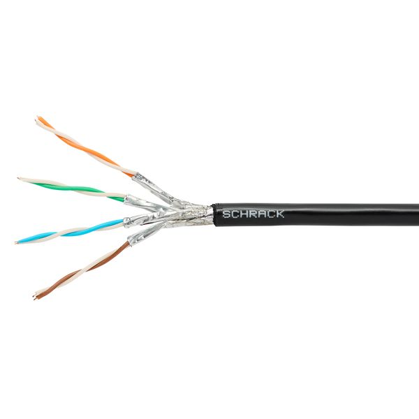 S/FTP Cable Cat.7, 4x2xAWG23/1, 1000Mhz, PE OUTDOOR, black (The price is shown without markup on metals. Request a quote for accurate information) image 1